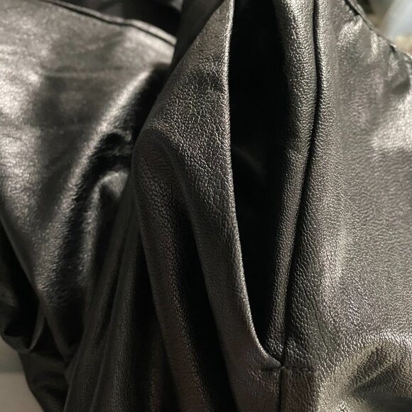 Commando Jogger Pants Faux Leather Medium Black Solid Stretch PT-2038 - Picture 6 of 8